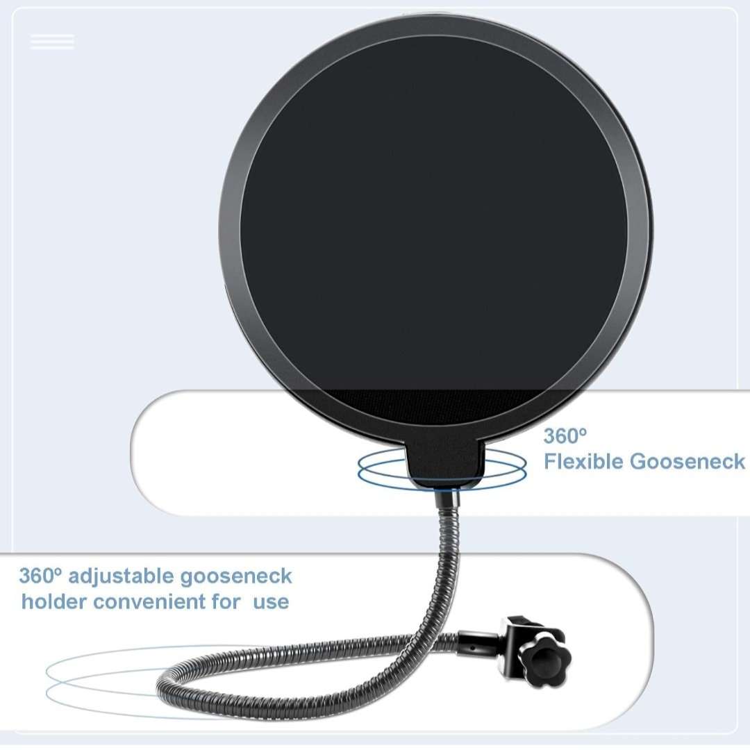 Universal Microphone Pop Filter Shield – Compatible with All Studio Mics - Image 3